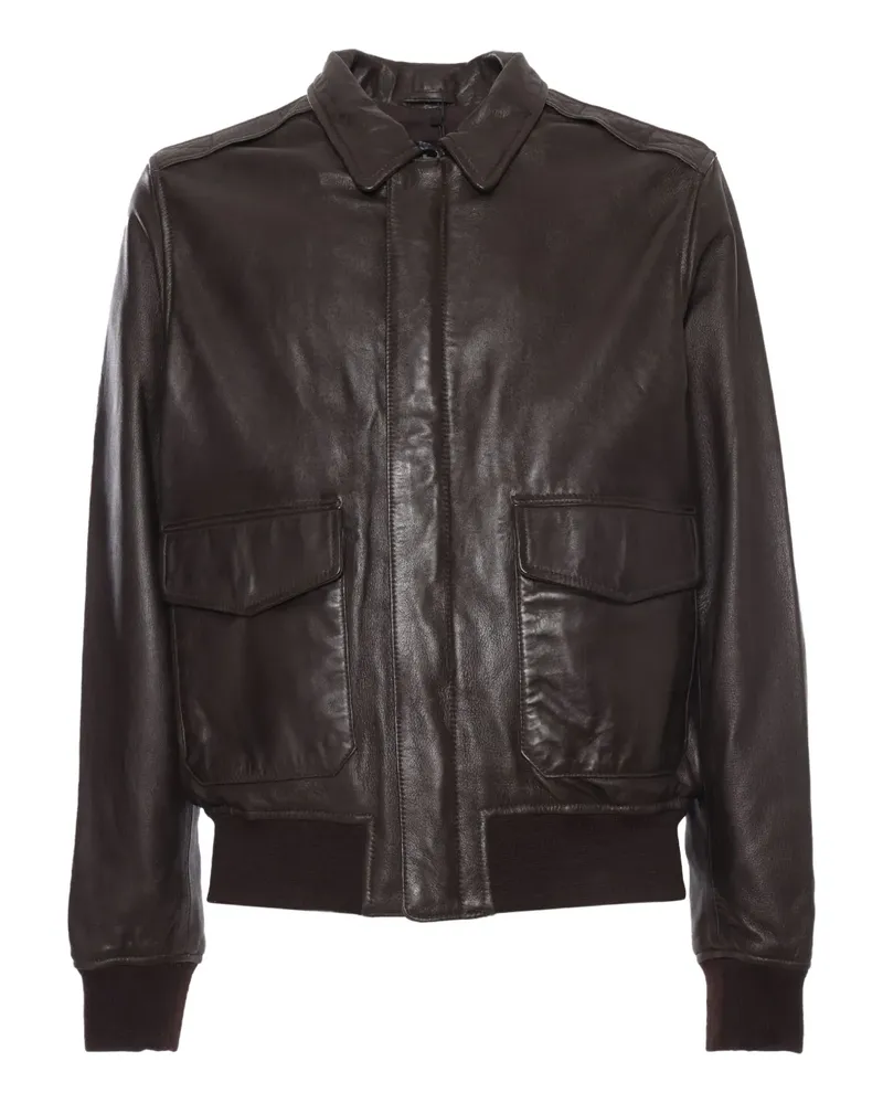 Schott N.Y.C Klassische Lederjacke - Braun Braun