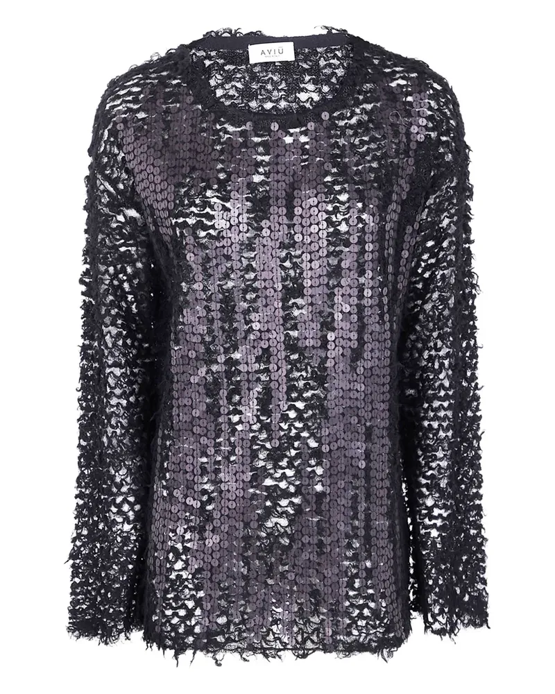 Aviù Pullover mit Pailletten - Schwarz Schwarz