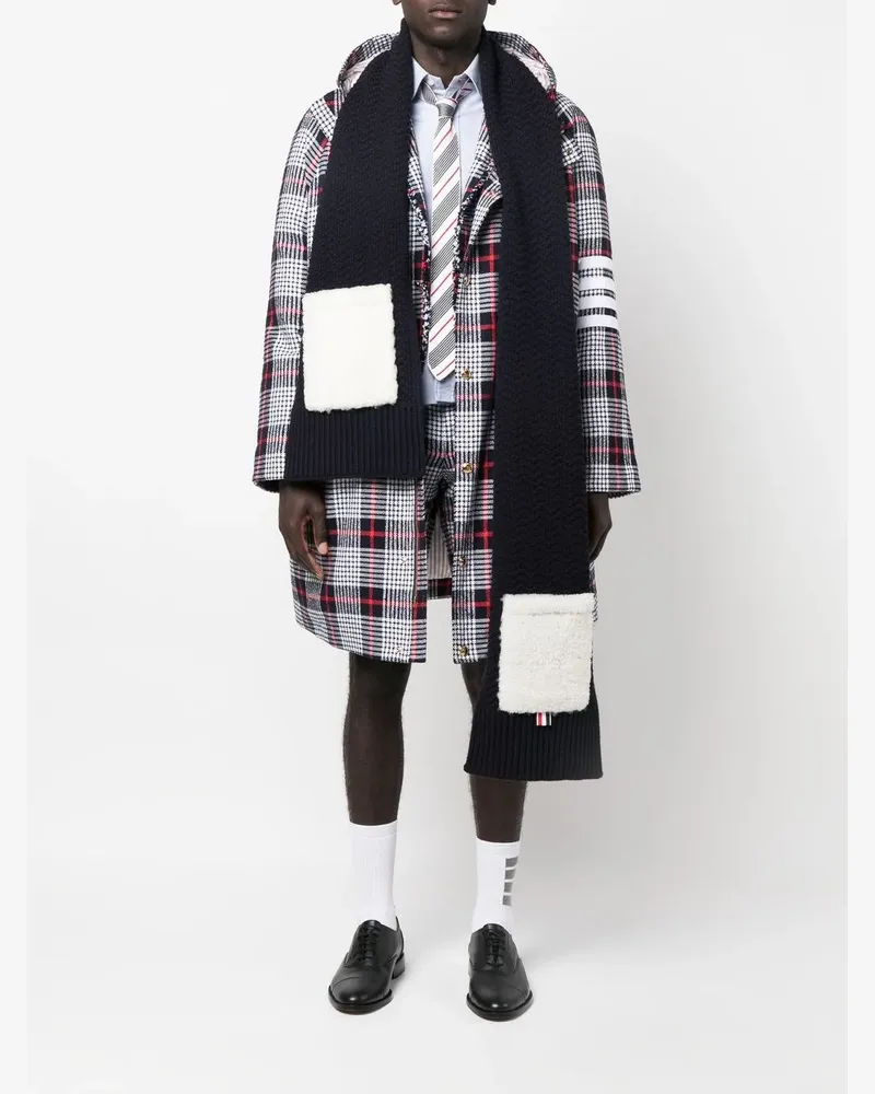 Thom Browne Gerippter Strickschal - Blau Blau