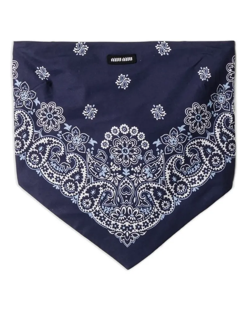 Miu Miu Bandana-Oberteil aus Popeline - Blau Blau