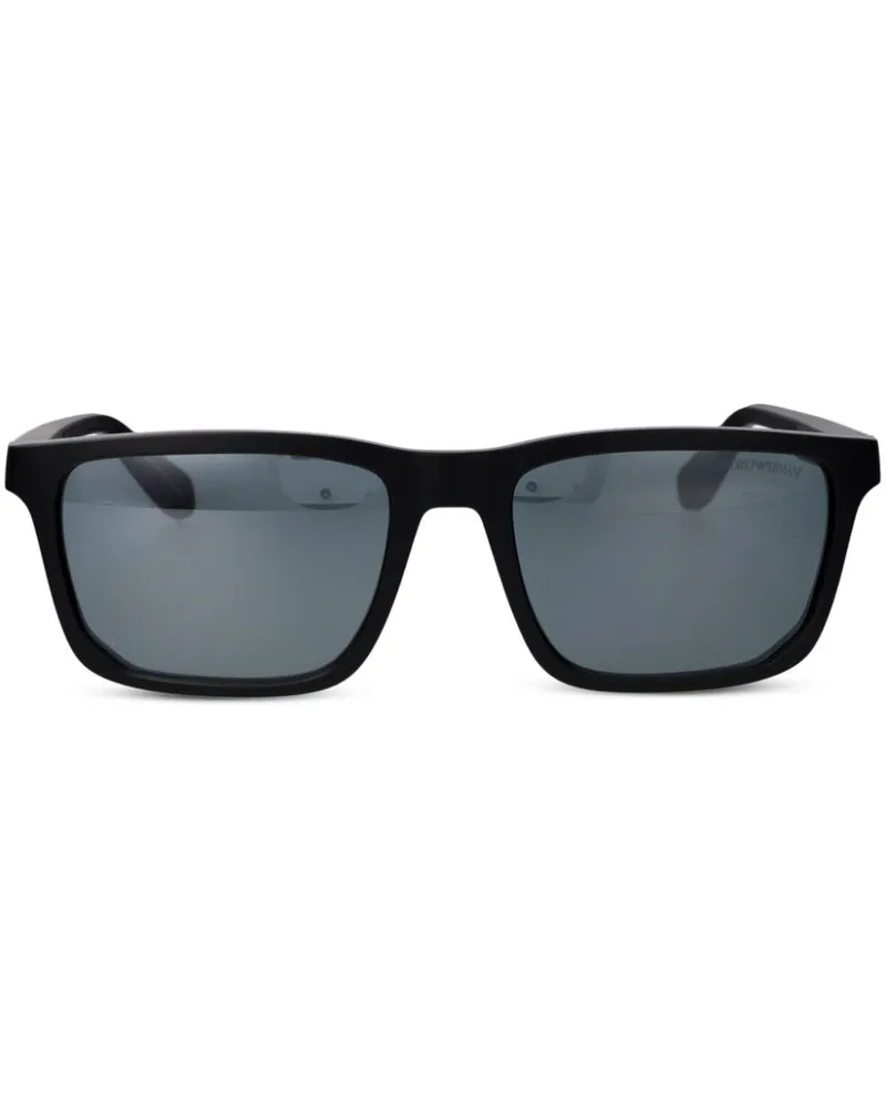 Emporio Armani Sonnenbrille mit eckigem Gestell Schwarz