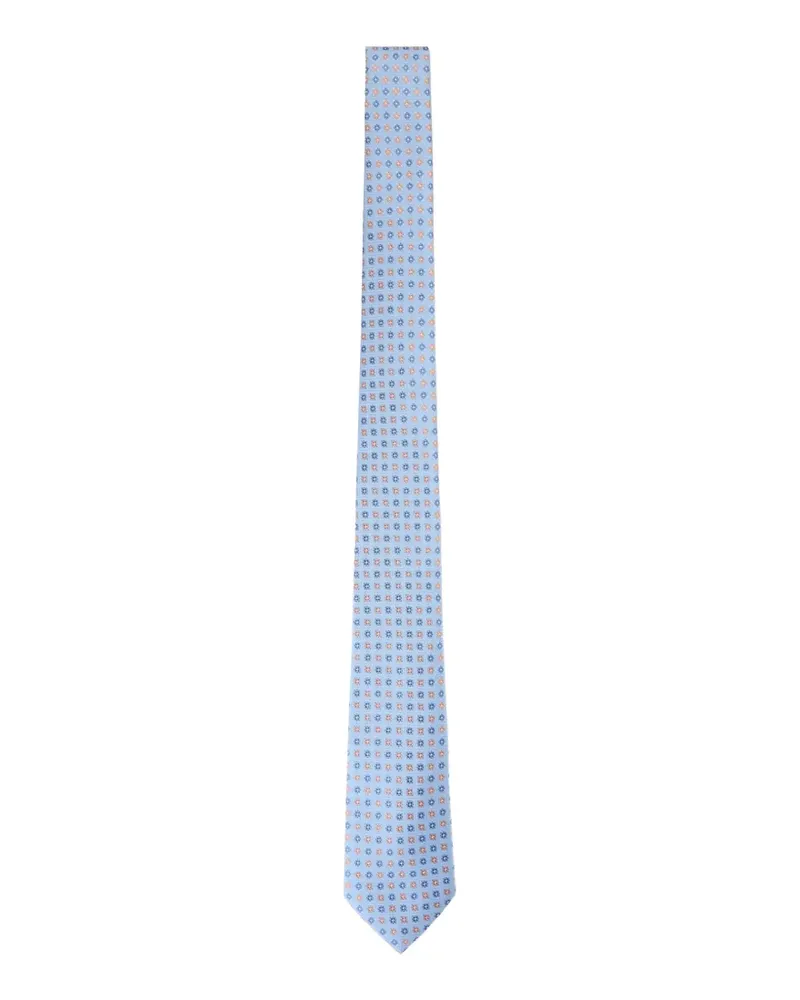Canali Geometrisch gemusterte Seidenkrawatte - Blau Blau