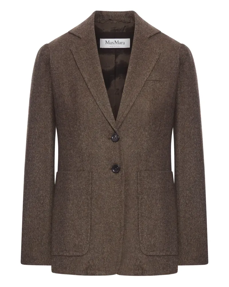 Max Mara Geknöpfte Jacke mit aufgesetzten Taschen - Braun Braun