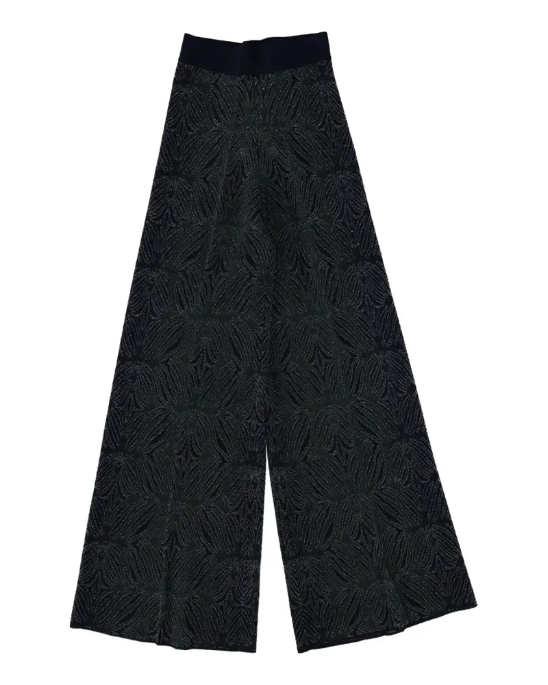 Circus Hotel floral wide-leg trousers - Schwarz Schwarz