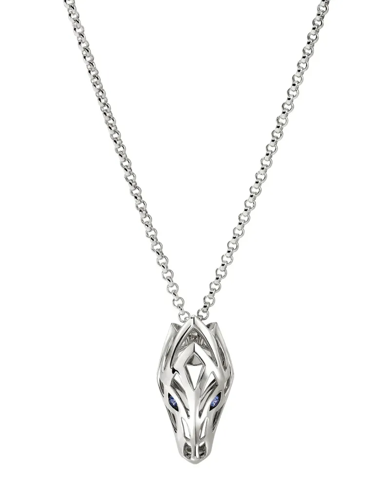 John Hardy Naga Halskette aus Sterlingsilber mit Saphir Silber