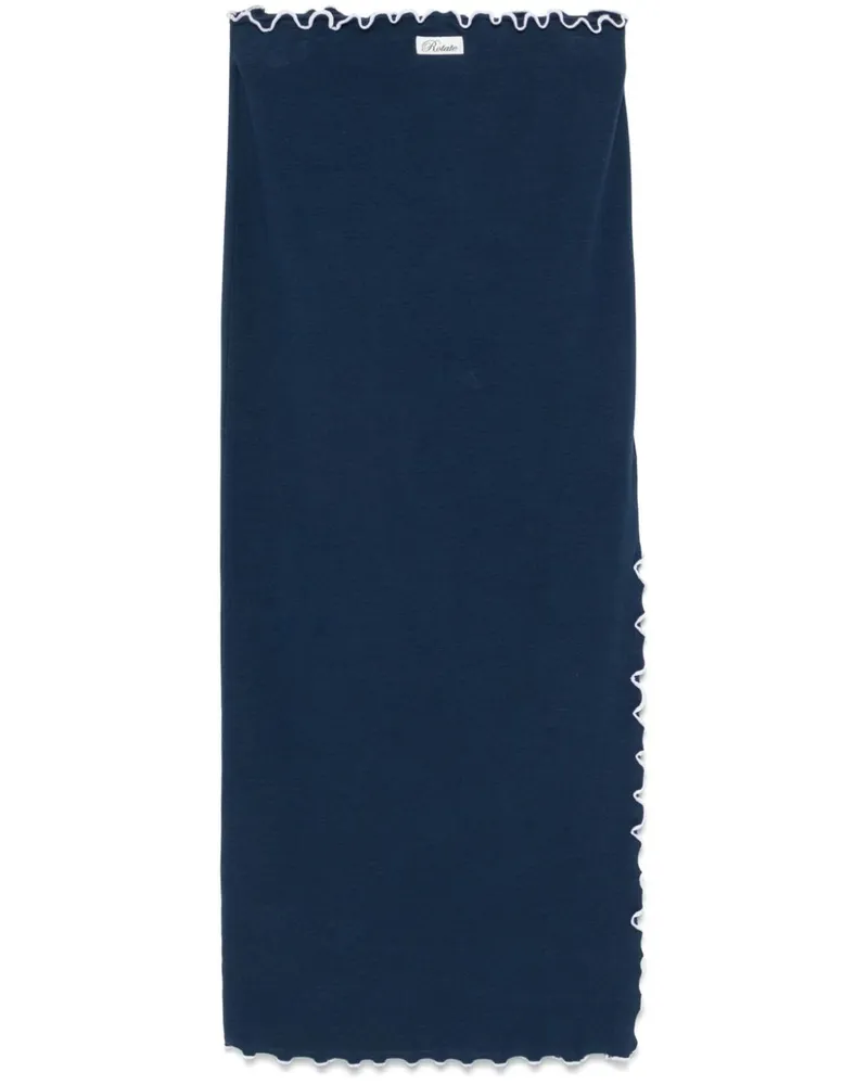 ROTATE Birger Christensen Gerippter Midirock - Blau Blau