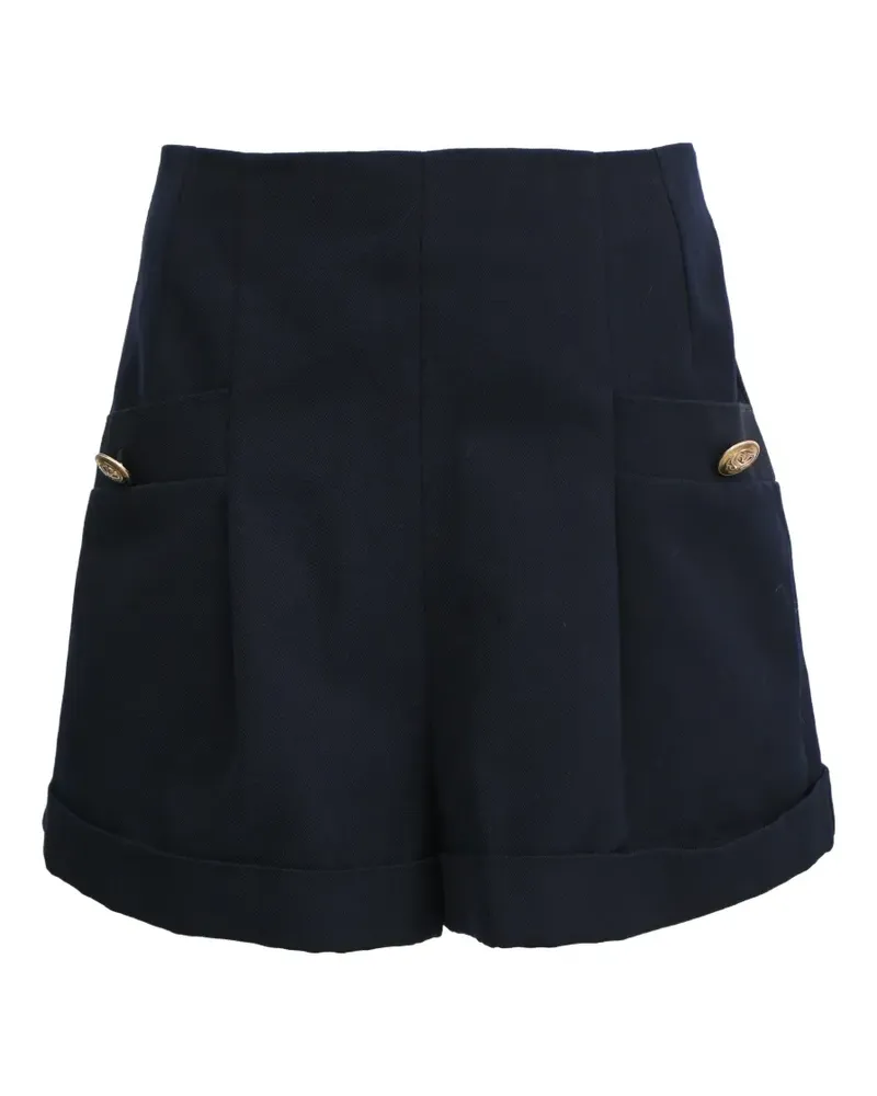 Sandro Twill high-waist shorts - Blau Blau