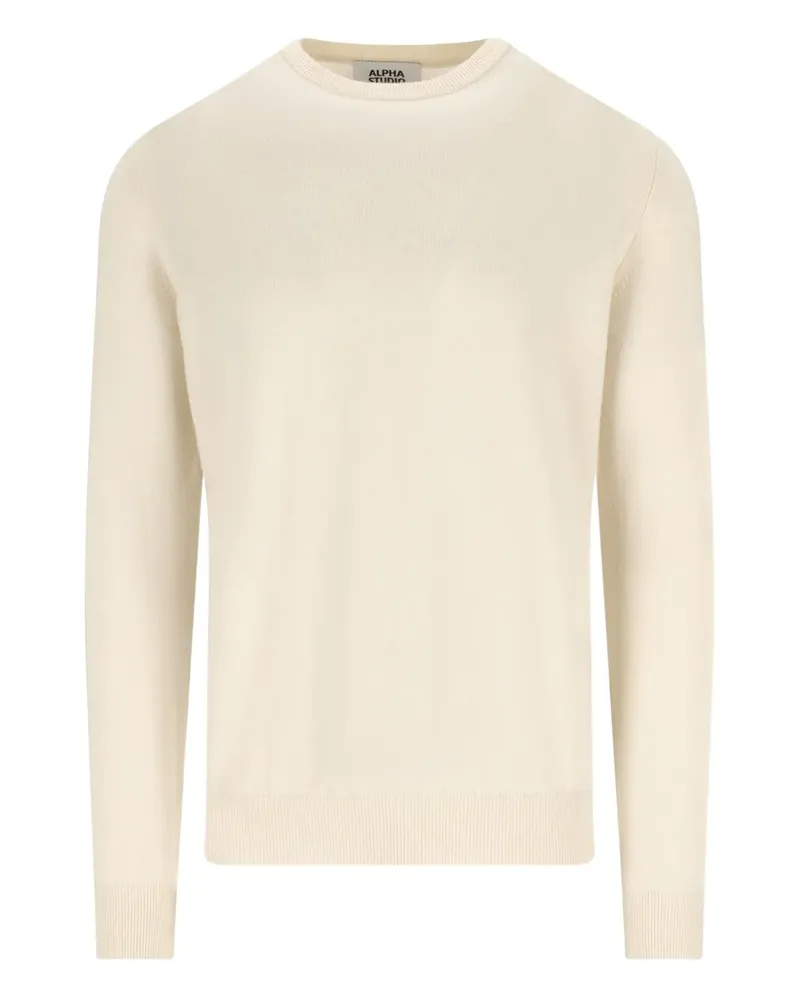 Alpha Studio Kaschmirpullover mit Rundhalsausschnitt - Weiß Weiß