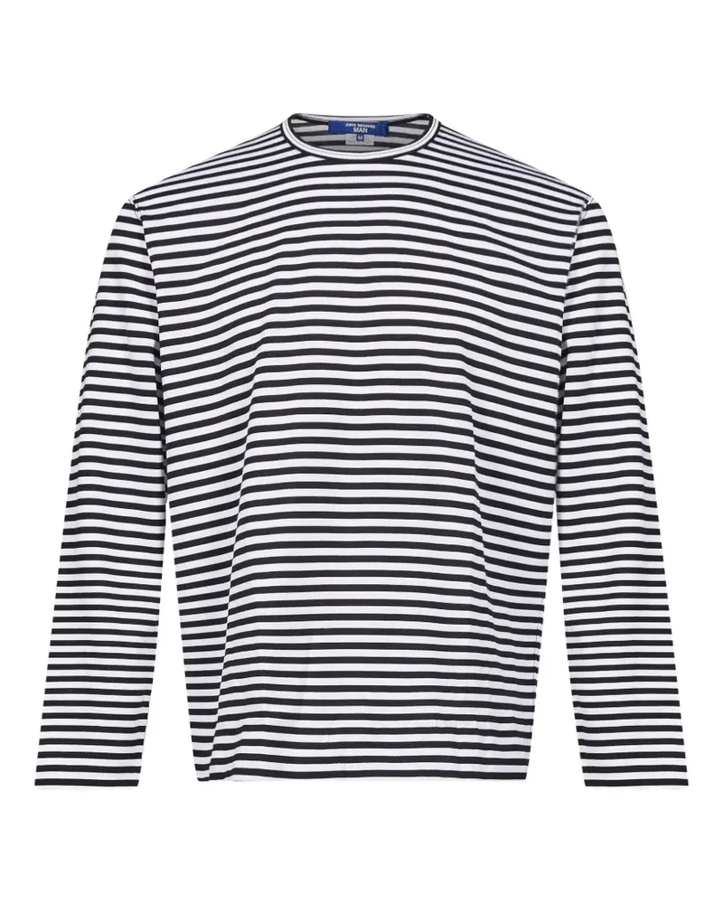 Junya Watanabe Langarmshirt mit Querstreifen - Weiß Weiß