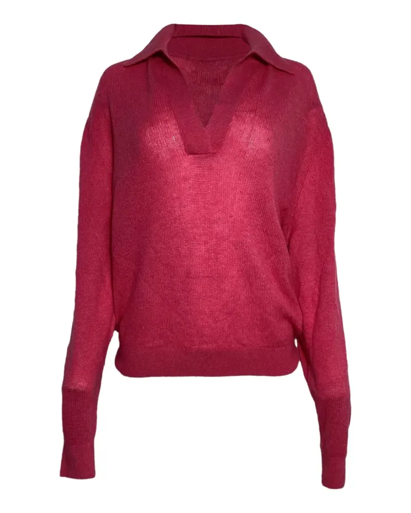 KHAITE Jo ribbed-collar sweater - Rosa Rosa