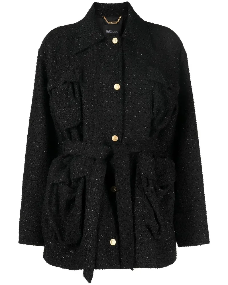 Blumarine Geknöpfte Bouclé-Jacke - Schwarz Schwarz