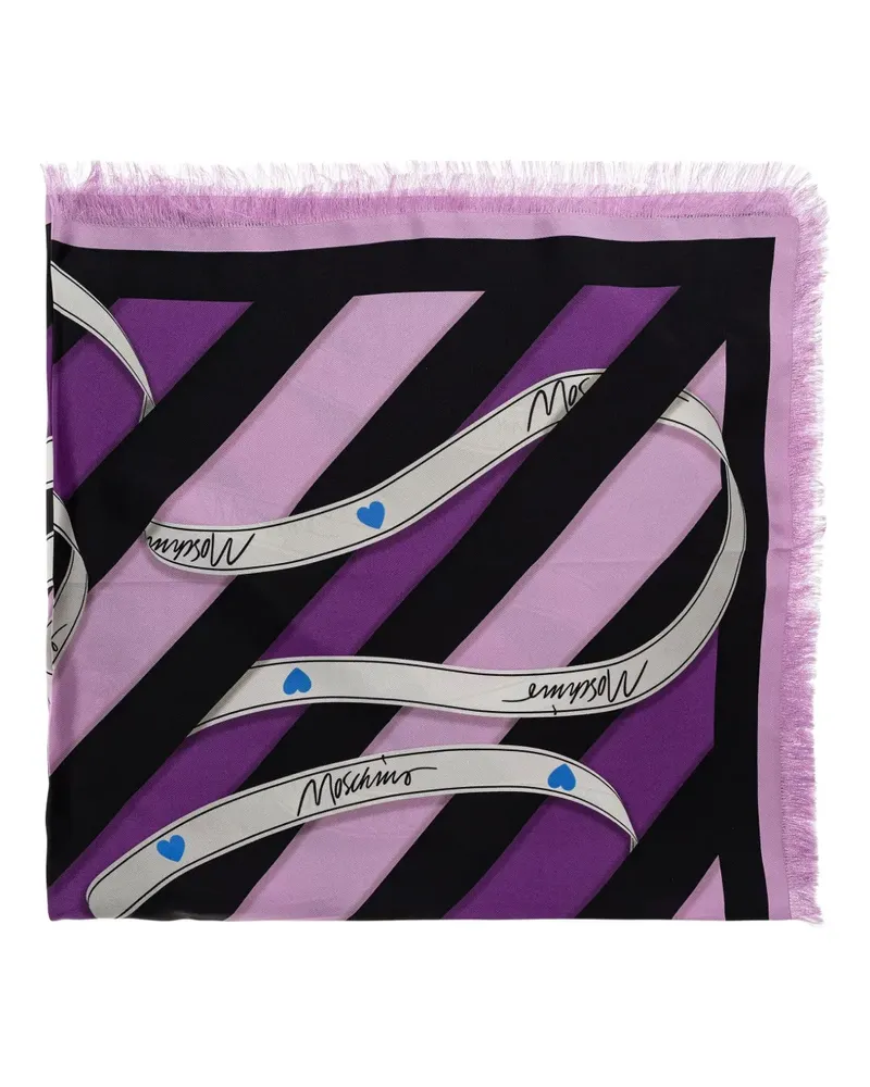 Moschino Gestreifter Schal - Violett Violett