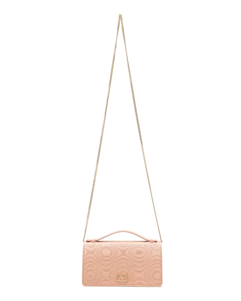 Valentino Garavani Mini-Tasche mit VLogo mit Kristallen - Nude Nude