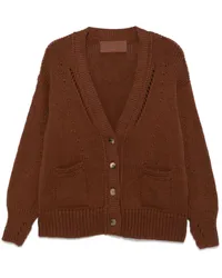 Ermanno Scervino Cardigan mit V-Ausschnitt Braun