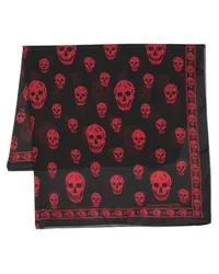 Alexander McQueen Seidenschal mit Totenkopf-Print Schwarz