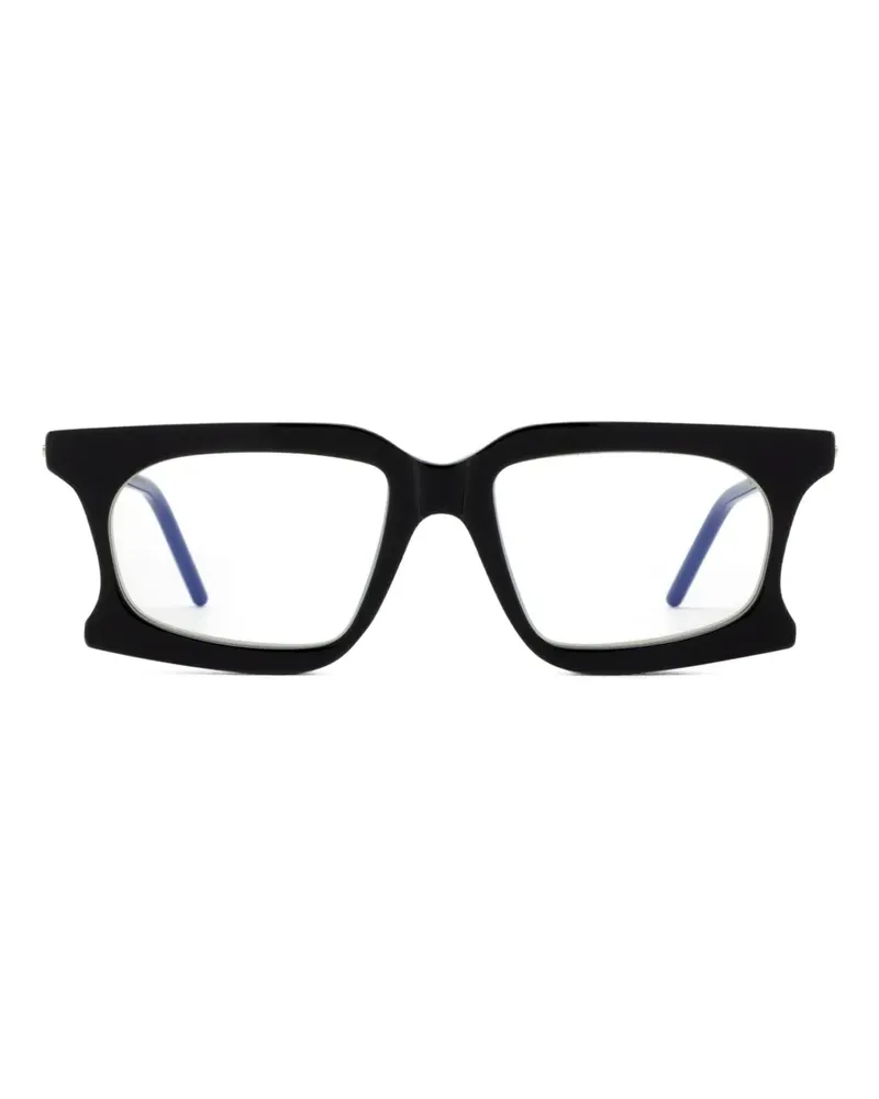 KUBORAUM Geometrische D73 Brille mit goldfarbenem Detail - Schwarz Schwarz