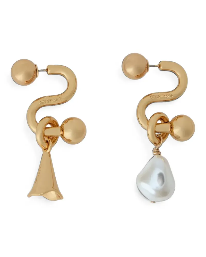 SPORTMAX sculptural asymmetric earrings - Gold Gold