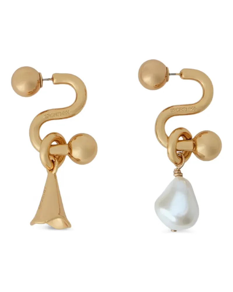 SPORTMAX Asymmetrische skulpturale Ohrringe - Gold Gold