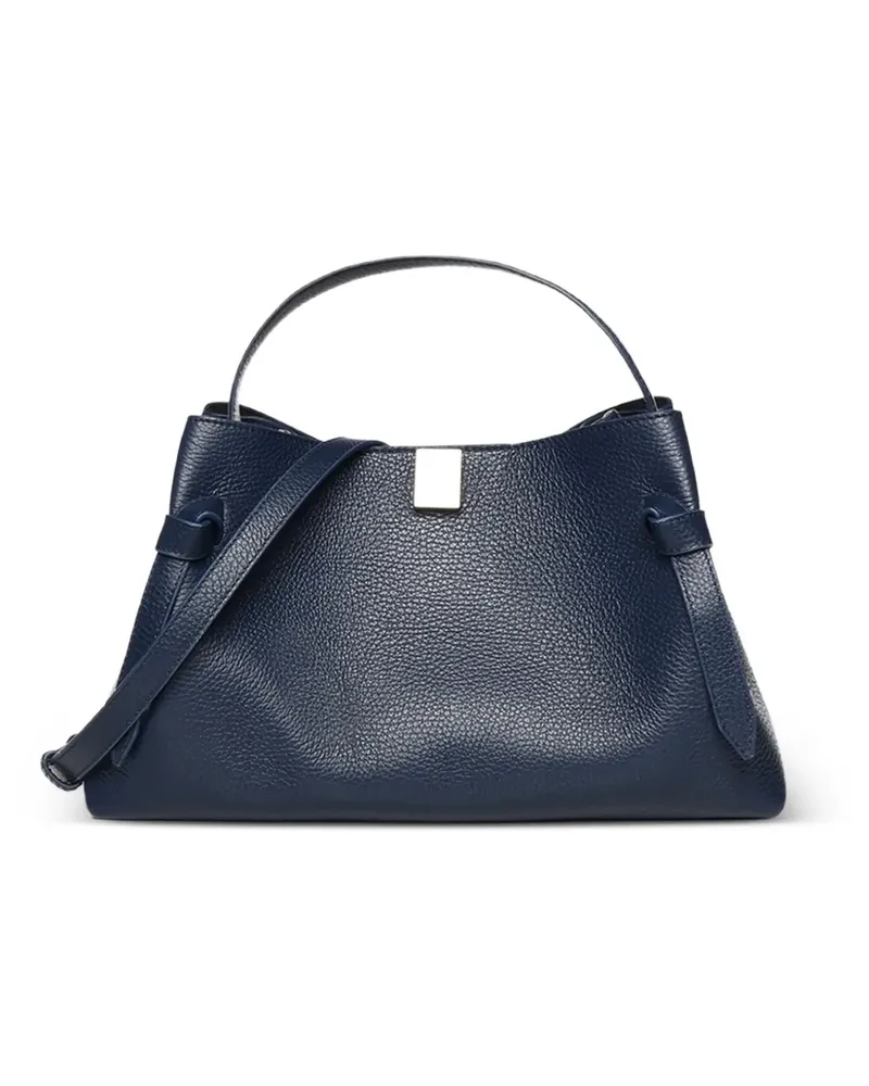 YUZEFI pebble-grain leather tote-bag - Blau Blau