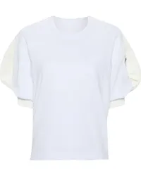 Sacai T-Shirt mit Puffärmeln Weiß