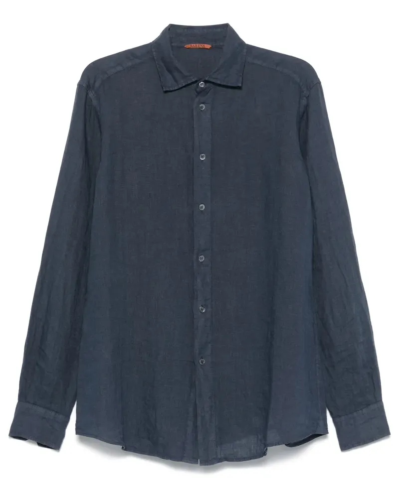 BARENA Hemd aus Leinen - Blau Blau