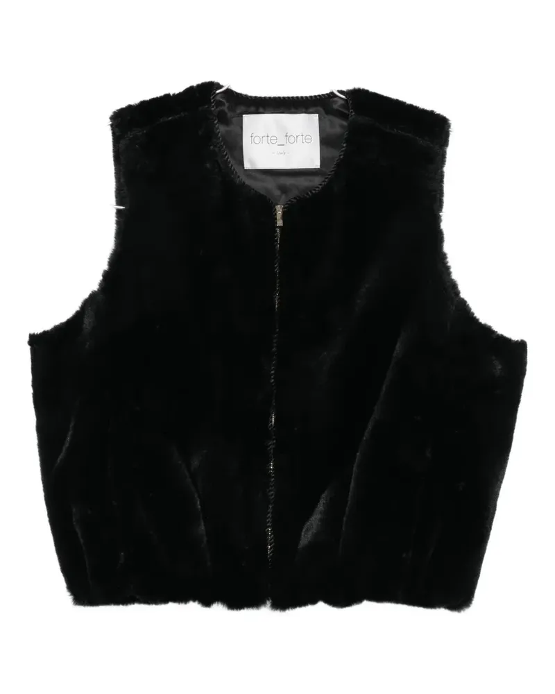 forte_forte faux-fur gilet - Schwarz Schwarz