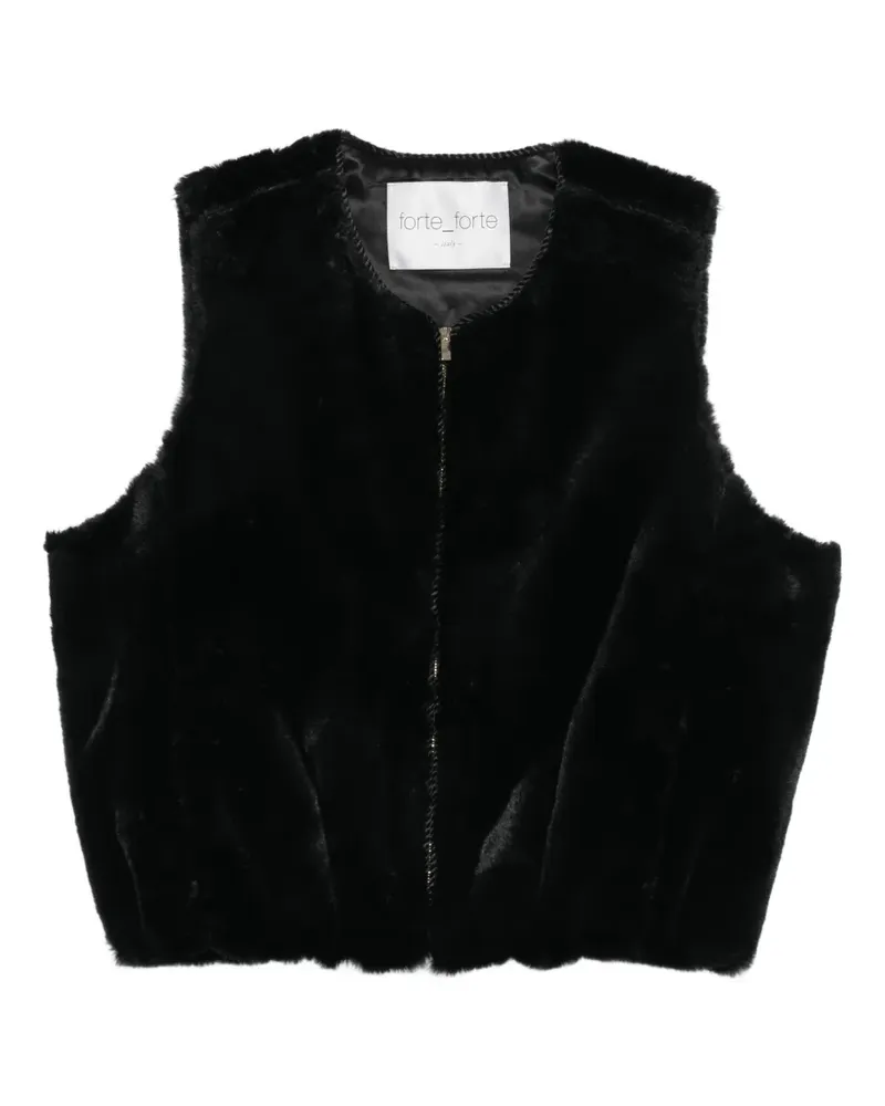forte_forte Weste aus Faux Fur - Schwarz Schwarz