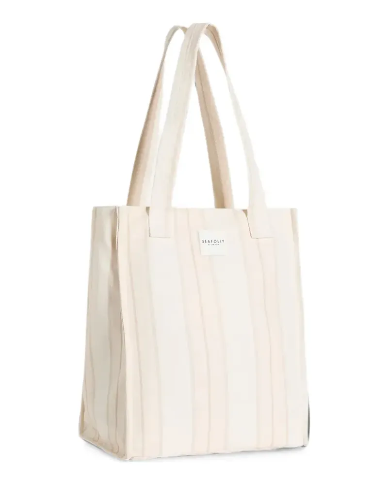 Seafolly Australia Aurora striped tote bag - Nude Nude