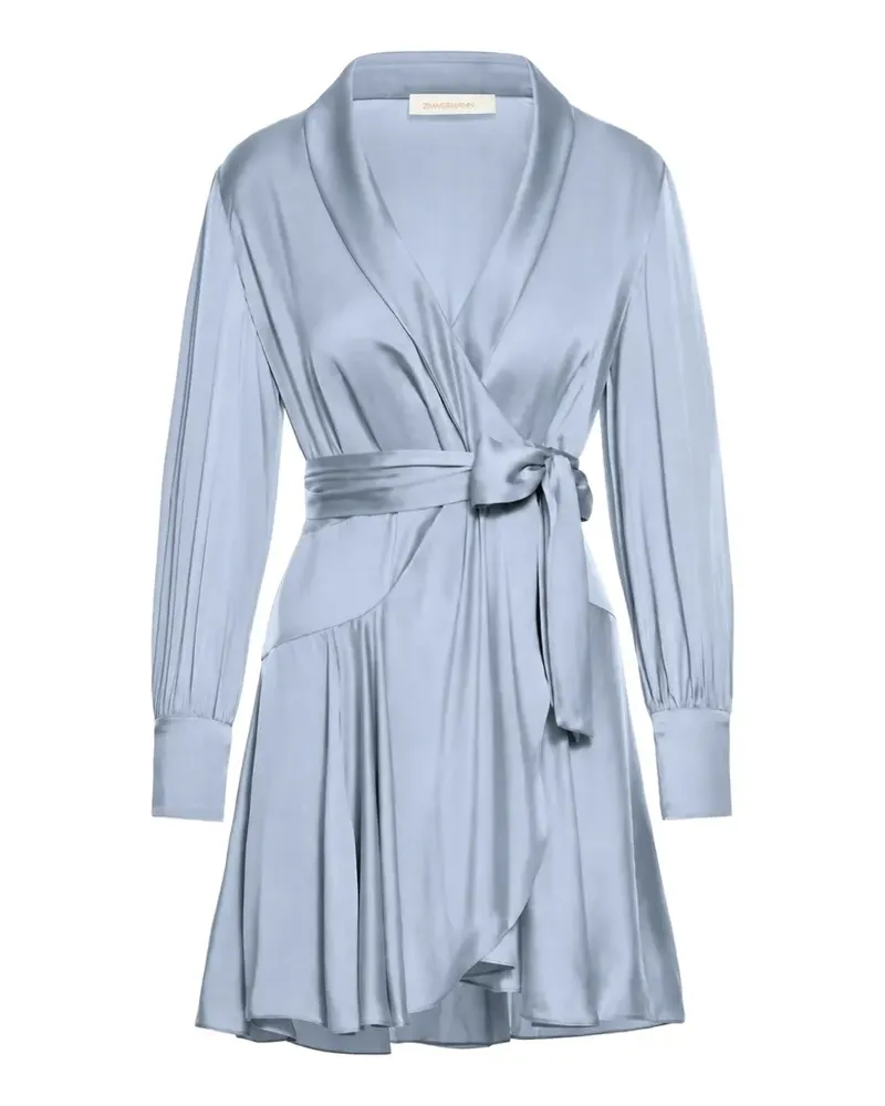 Zimmermann Gewickeltes Minikleid aus Seide - Blau Blau