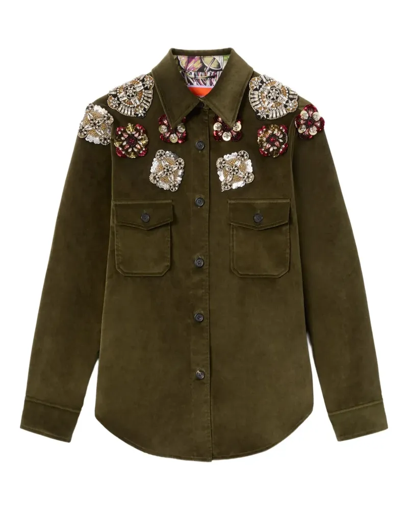 La DoubleJ BTYB embroidered velvet jacket - Grün Grün