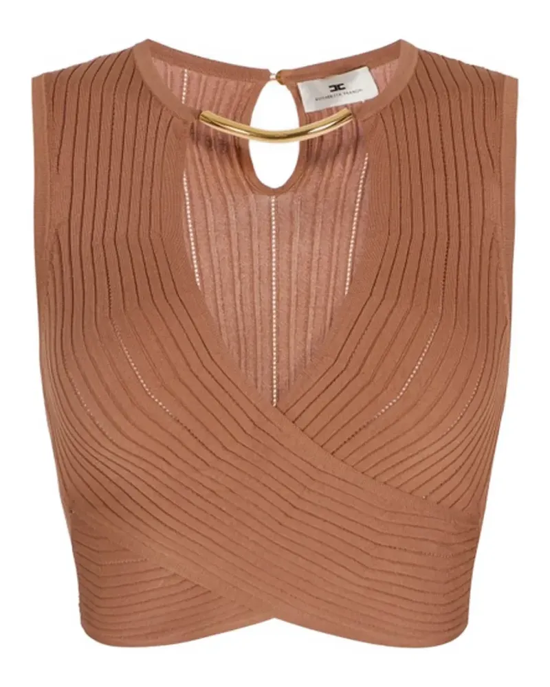 Elisabetta Franchi Geripptes Strickoberteil - Braun Braun