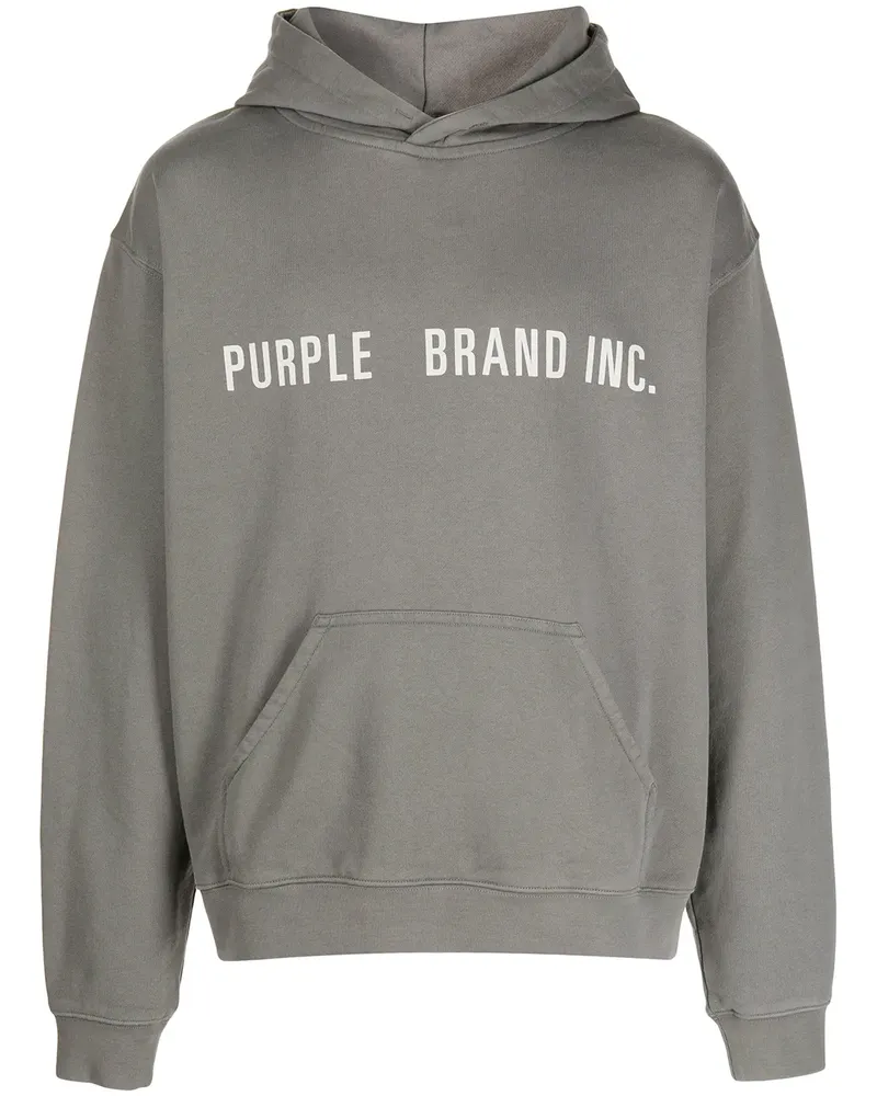 PURPLE BRAND Bestickter Hoodie - Grau Grau