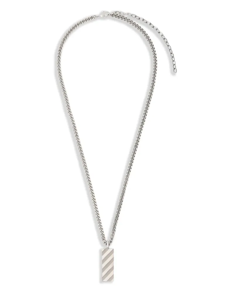 OFF-WHITE Halskette mit diagonalen Streifen - Silber Silber
