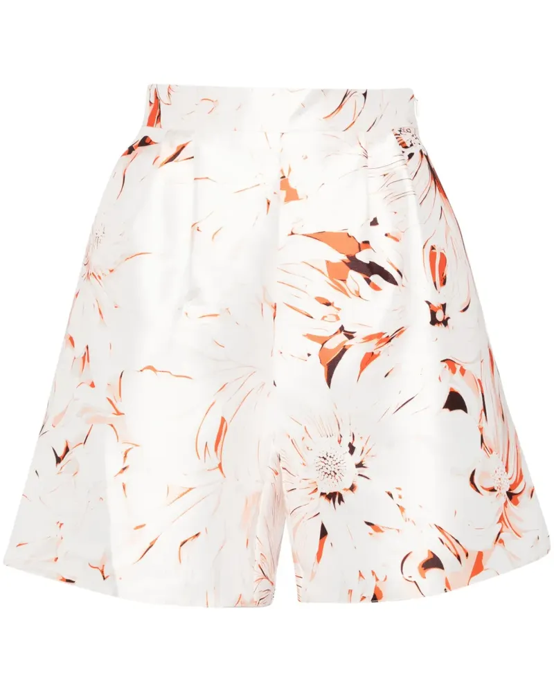 Saiid Kobeisy Ausgestellte Shorts mit Print - Weiß Weiß