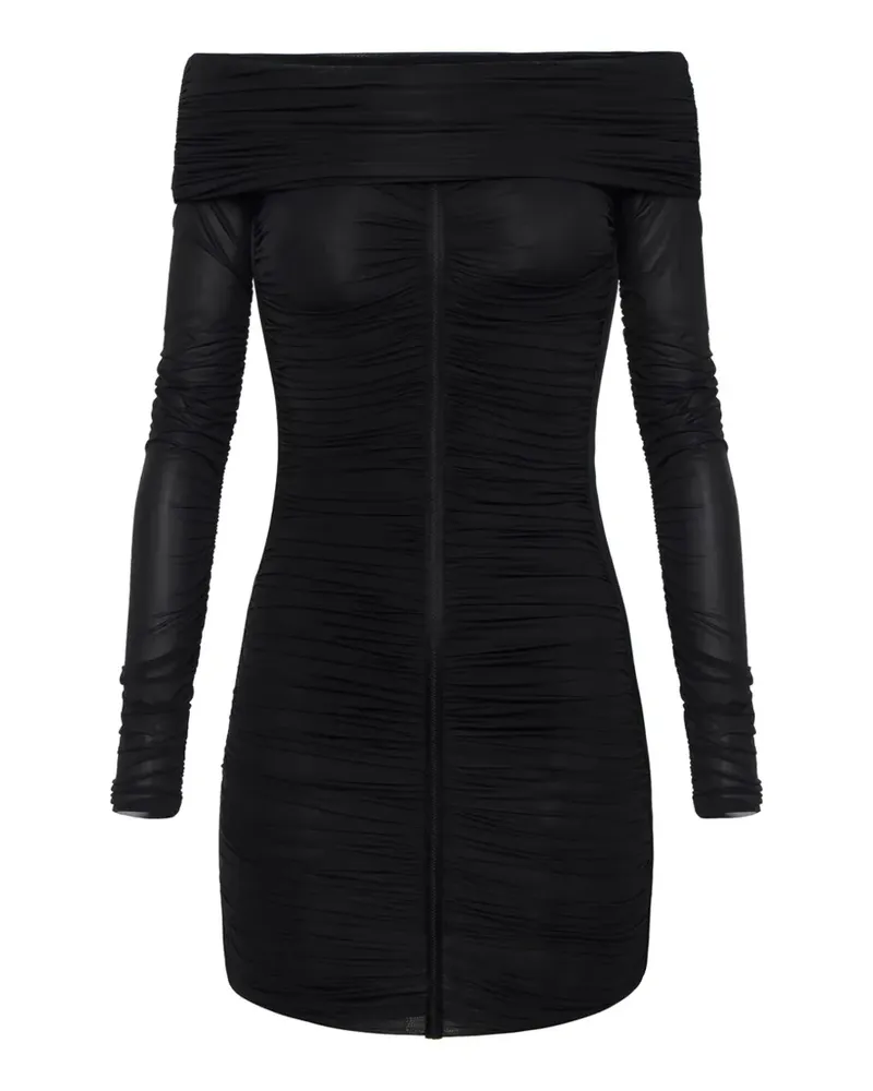 Elisabetta Franchi long-sleeve draped mini dress - Schwarz Schwarz