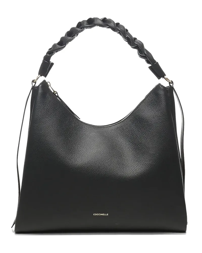 Coccinelle Boheme Schultertasche mit Flechtriemen - Schwarz Schwarz