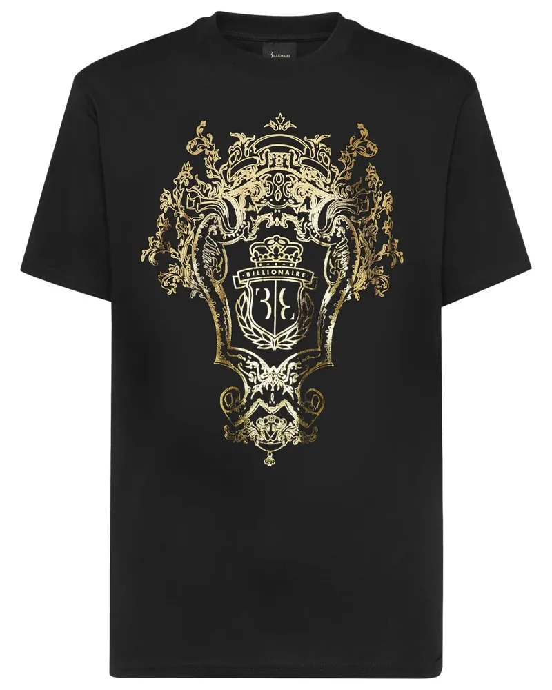 Billionaire T-Shirt mit Logo-Print - Schwarz Schwarz