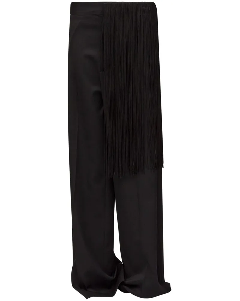 Maison Margiela Schlaghose mit Fransen - Schwarz Schwarz