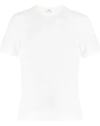 Courrèges Perforiertes T-Shirt mit Logo-Stickerei Weiß