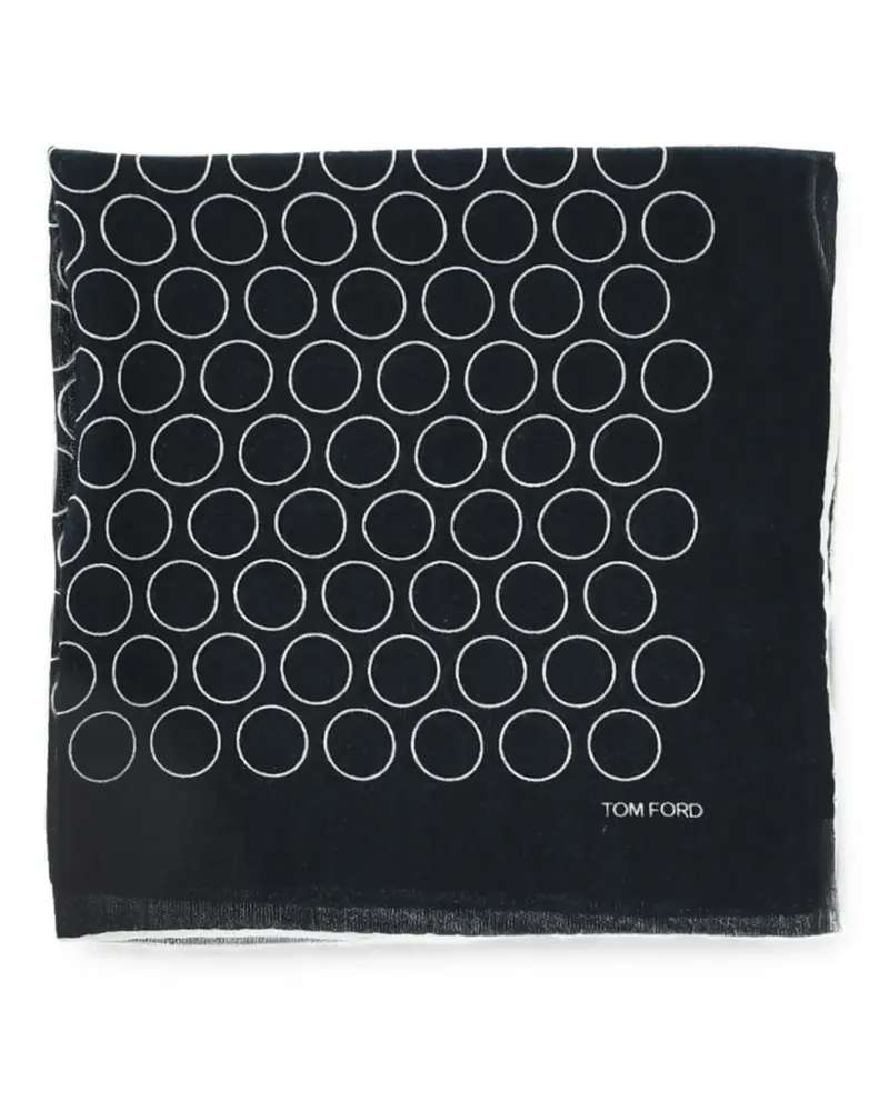 Tom Ford Geometrisch gemustertes Einstecktuch - Schwarz Schwarz