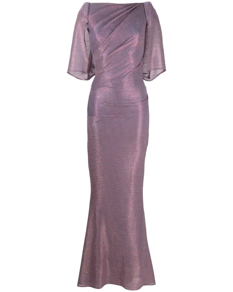 Talbot Runhof Lurex-Abendkleid mit plissiertem Effekt - Violett Violett