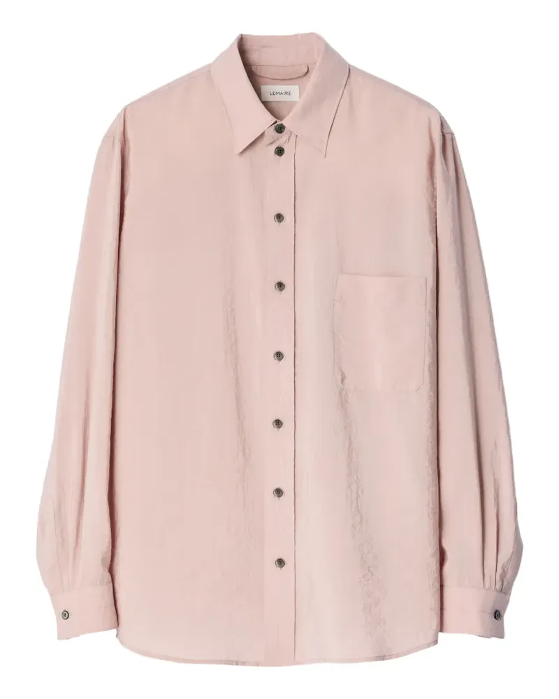 Christophe Lemaire Gerade Hemdjacke aus Trockenseide - Rosa Rosa