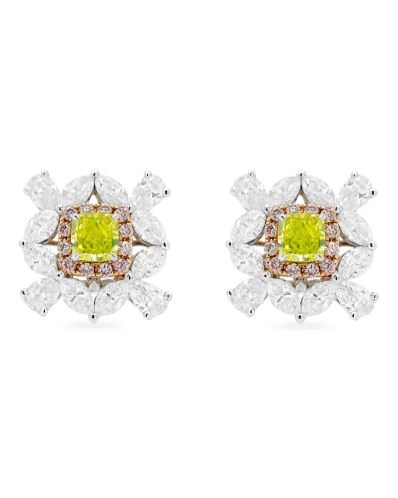 HYT Jewelry 18kt Weißgoldohrringe mit Diamanten - Grün Grün