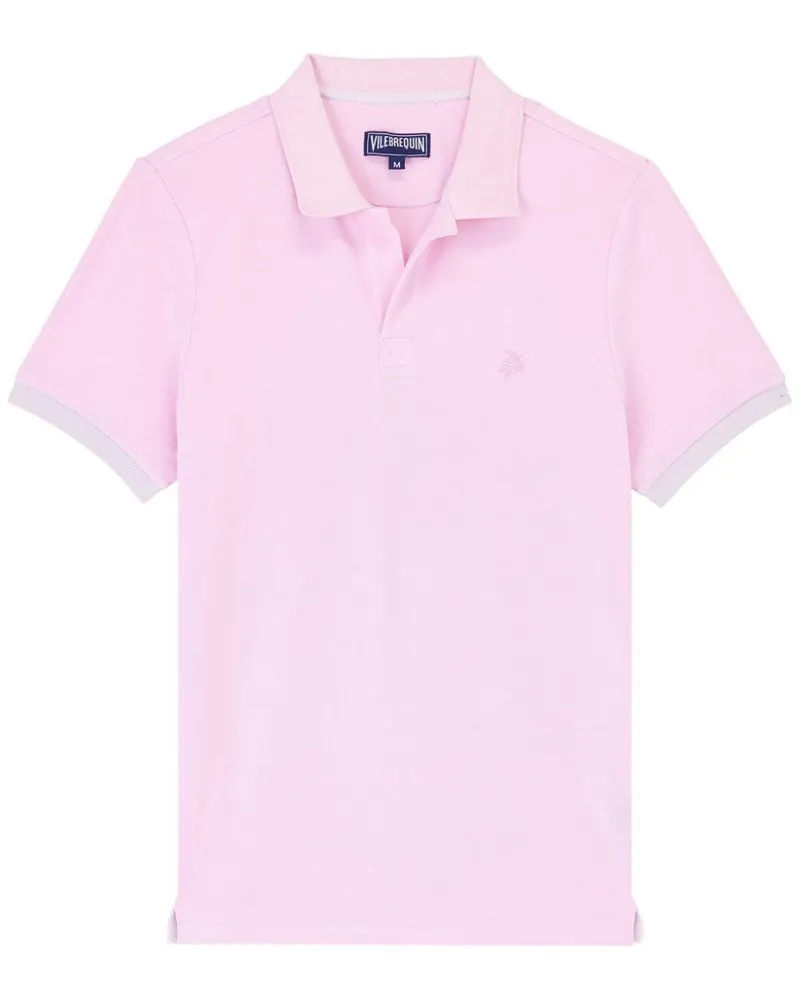 Vilebrequin Besticktes Poloshirt aus Bio-Baumwolle Rosa