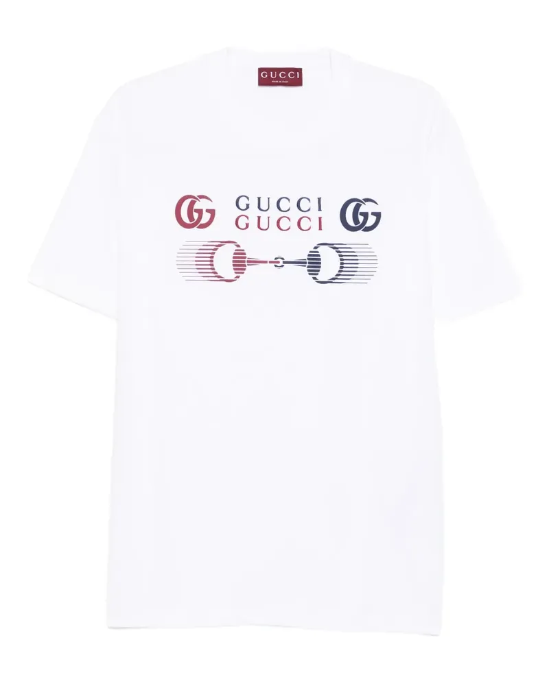 Gucci T-Shirt mit Horsebit - Weiß Weiß