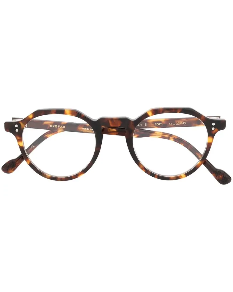 EYEVAN 7285 Brille mit geometrischem Gestell - Braun Braun