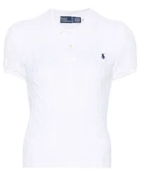 Ralph Lauren Poloshirt mit Zopfmuster Weiß