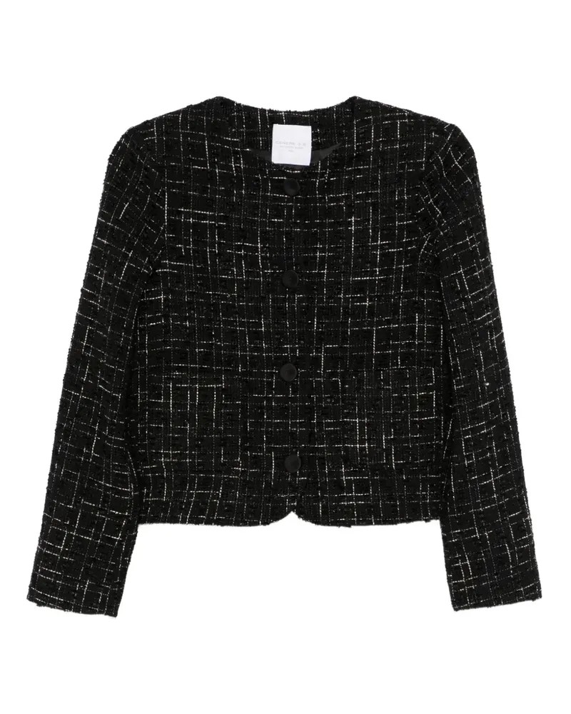 CENERE GB Tweed-Jacke - Schwarz Schwarz