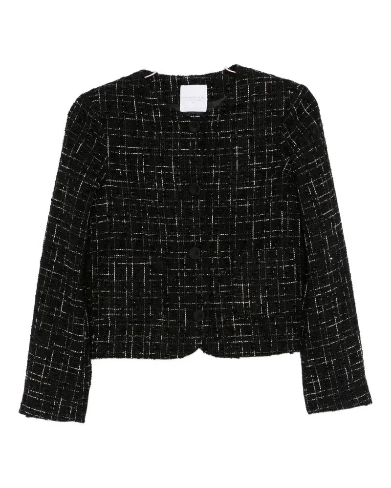 CENERE GB button-down tweed jacket - Schwarz Schwarz