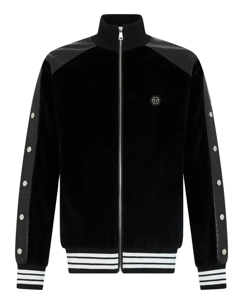 Philipp Plein Chenille Jacke mit Kroko-Effekt - Schwarz Schwarz